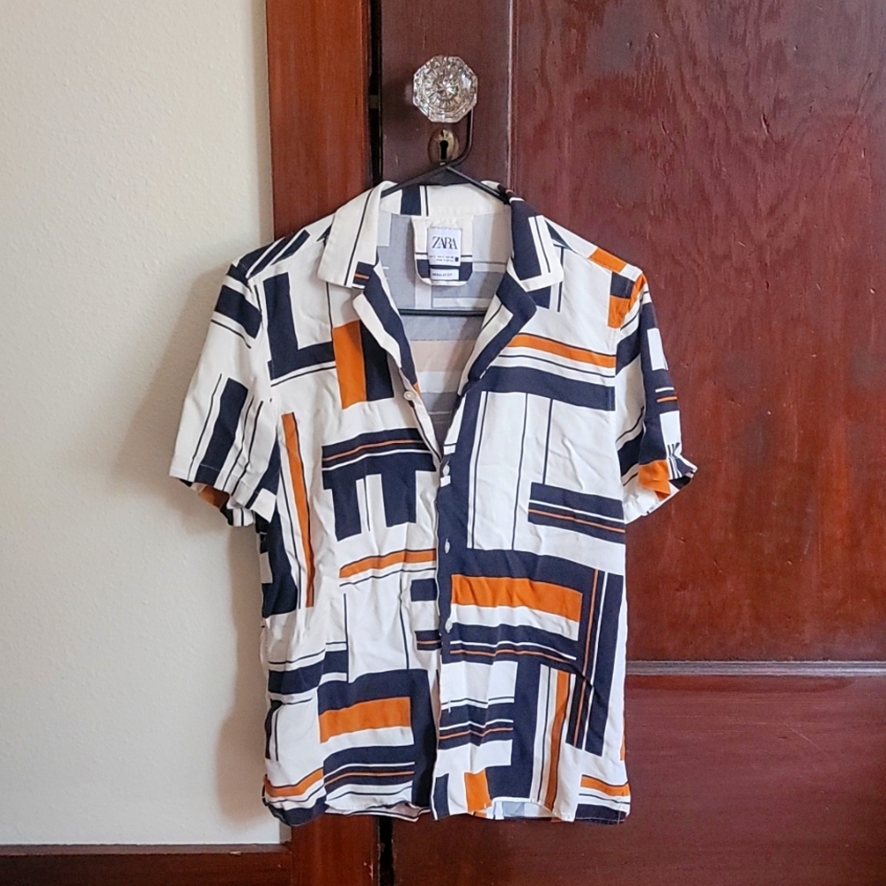 Zara Geometric Button Down